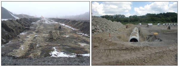 {if0:m_addinfo!=){if1:m_addinfo=)Foto links: Bodensanierung in den Gleistrassen; Foto rechts: Bau des Regenwasserkanals